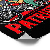 I Put The Tism In Patriotism Motorcycle Dinosaur  Poster (Hoek)