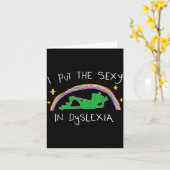 I Put The Y In Dyslexia Funny Cute Frog  Kaart (Gele Bloem)