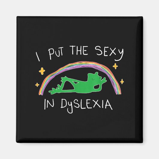 I Put The Y In Dyslexia Funny Cute Frog Magneet (Voorkant)