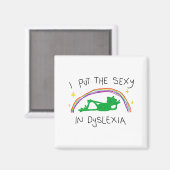 I Put The Y In Dyslexia Funny Cute Frog Saying Quo Magneet (Voorkant / Achterkant)