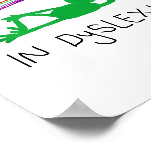 I Put The Y In Dyslexia Funny Cute Frog Saying Quo Poster (Hoek)