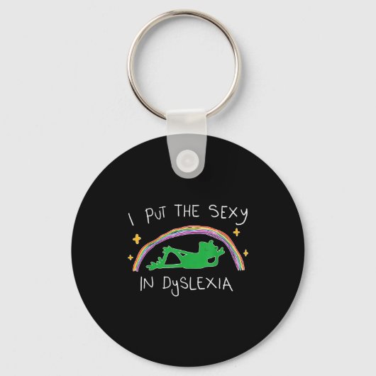 I Put The Y In Dyslexia Funny Cute Frog  Sleutelhanger (Voorkant)