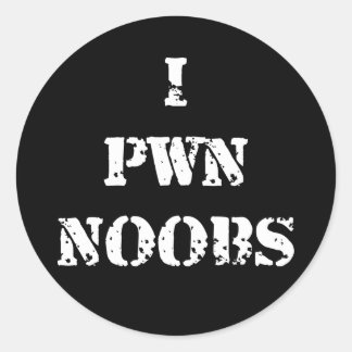 I Pwn Noobs Ronde Sticker