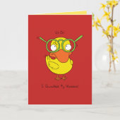 I Quacked My Glasses - Duck Greeting Card Kaart (Gele Bloem)