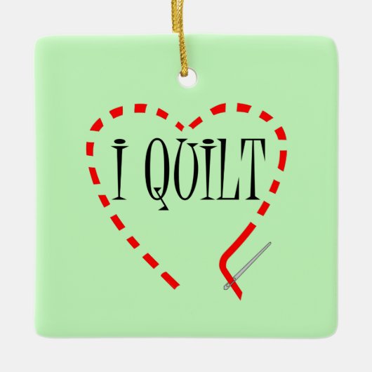 I Quilt Keramisch Ornament (Voorkant)