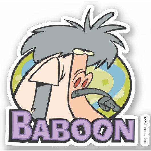 I.R. Baboon Character Badge Sticker (Voorkant)