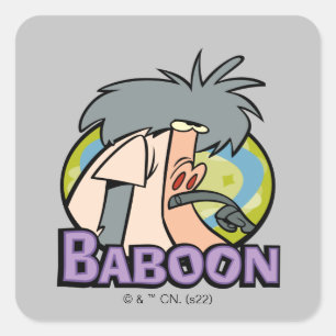 I.R. Baboon Character Badge Vierkante Sticker