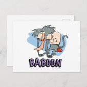 I.R. Baboon Character Graphic Briefkaart (Voorkant / Achterkant)