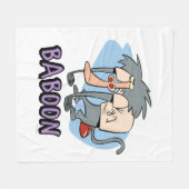 I.R. Baboon Character Graphic Fleece Deken (Voorkant (Horizontaal))