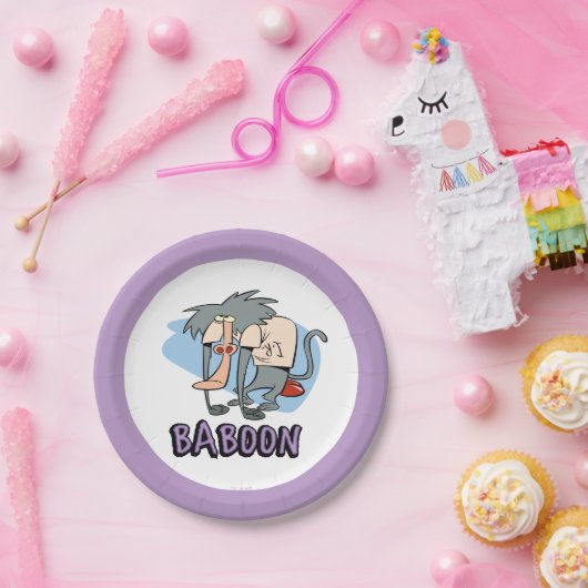 I.R. Baboon Character Graphic Papieren Bordje (Feest)