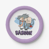 I.R. Baboon Character Graphic Papieren Bordje (Voorkant)