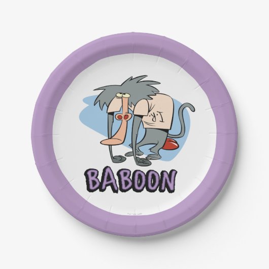 I.R. Baboon Character Graphic Papieren Bordje (Voorkant)