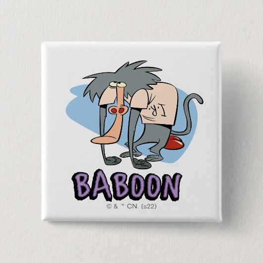 I.R. Baboon Character Graphic Vierkante Button 5,1 Cm (Voorkant)