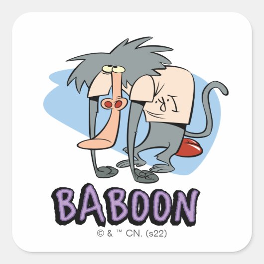 I.R. Baboon Character Graphic Vierkante Sticker (Voorkant)