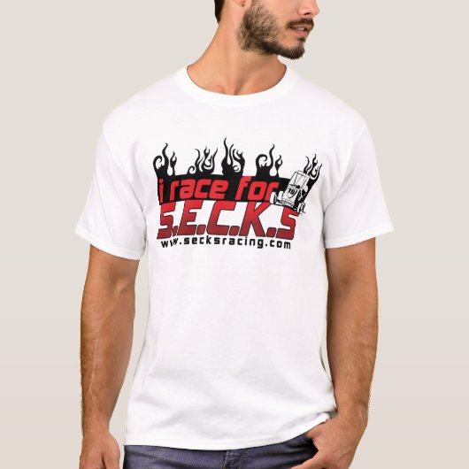 I Race for SECKS T-shirt (Voorkant)
