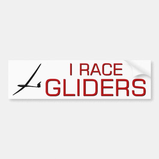 I RACE GLIDERS BUMPERSTICKER (Voorkant)