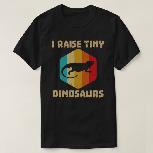 I Raise Tiny Dinosaur Retro Bearded Dragon T-shirt (Design voorkant)