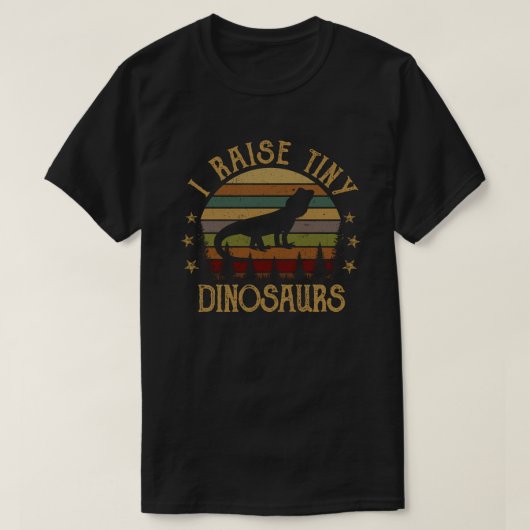 I Raise Tiny Dinosaur Retro Bearded Dragon T-shirt (Design voorkant)