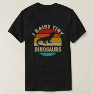 I Raise Tiny Dinosaur  Retro Bearded Dragon T-shirt