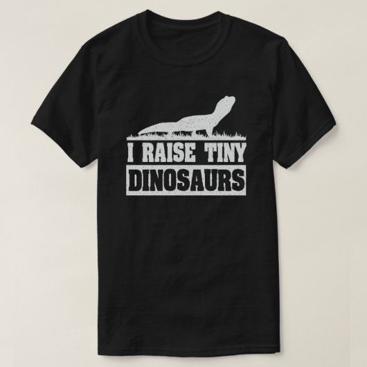 I Raise Tiny Dinosaur  Retro Leopard Gecko T-shirt (Design voorkant)