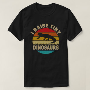 I Raise Tiny Dinosaur  Retro Leopard Gecko T-shirt