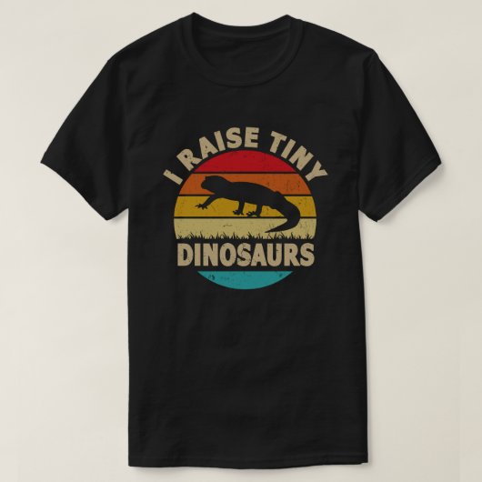 I Raise Tiny Dinosaur  Retro Leopard Gecko T-shirt (Design voorkant)