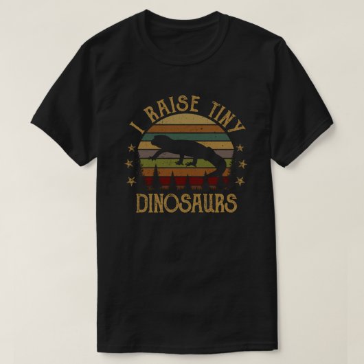 I Raise Tiny Dinosaur  Retro Leopard Gecko T-shirt (Design voorkant)