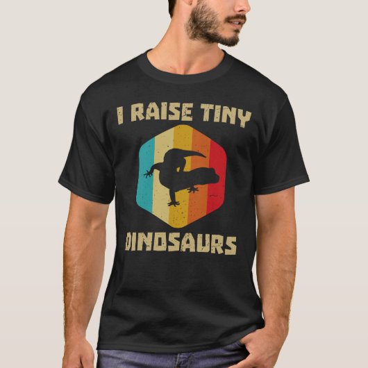 I Raise Tiny Dinosaur Retro Leopard Gecko T-shirt (Voorkant)