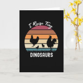 I Raise Tiny Dinosaurs Chicken Cards For Farmer  Kaart (Gele Bloem)