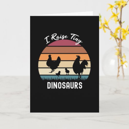 I Raise Tiny Dinosaurs Chicken Cards For Farmer  Kaart (Gele Bloem)