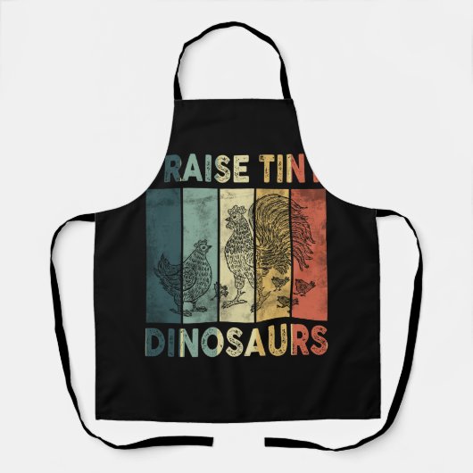 I Raise Tiny Dinosaurs Chicken Rooster Hen Chicken Schort (Voorkant)