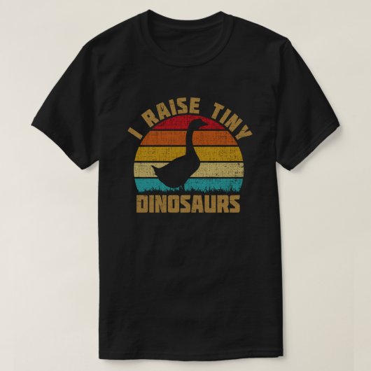 I Raise Tiny Dinosaurs  Retro Goose T-shirt (Design voorkant)