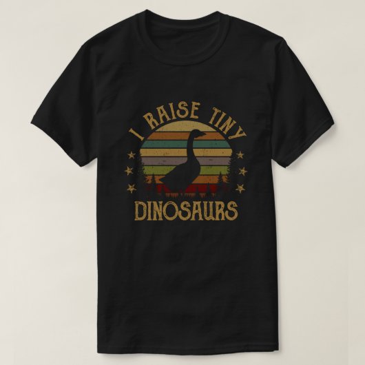 I Raise Tiny Dinosaurs Retro Goose T-shirt (Design voorkant)