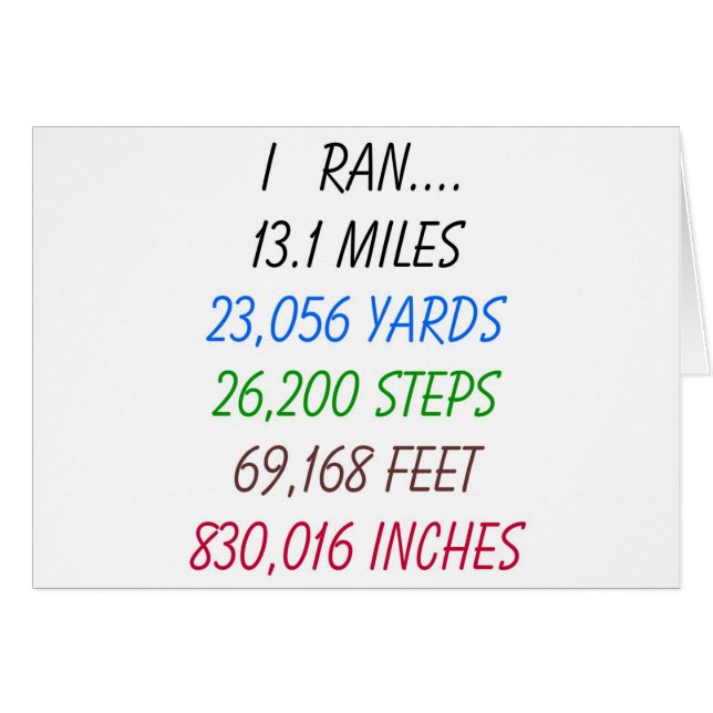 I Ran 13,1 Miles (Voorkant Horizontaal)
