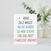 I Ran 26,2 mijl Briefkaart (Staand voorkant)