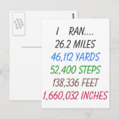 I Ran 26,2 mijl Briefkaart (Voorkant / Achterkant)