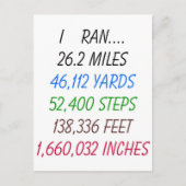 I Ran 26,2 mijl Briefkaart (Voorkant)