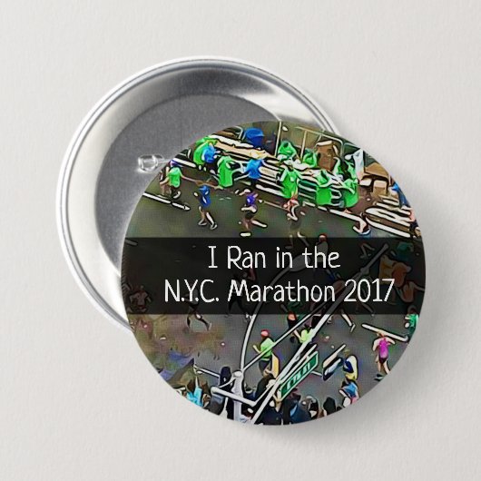 I Ran in de N.Y.C. Button Marathon 2017 (Voorkant /achterkant)