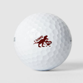 I Rawor You Dinosaur Tartan Golfballen