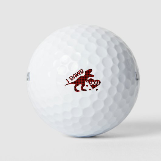 I Rawor You Dinosaur Tartan Golfballen (Voorkant)