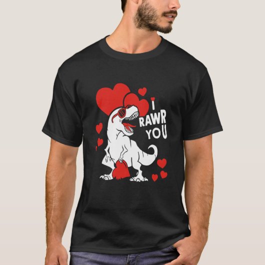 I rawr you Dinosaur Trex Valentine's Day Boys Girl T-shirt (Voorkant)