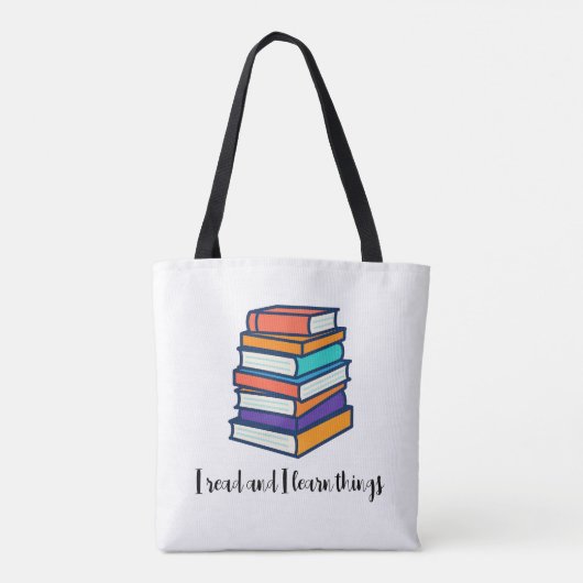 I read and learn things tote bag (Achterkant)