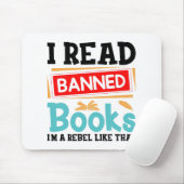 I Read Banned Books Librarian Reader Muismat (Met muis)