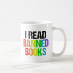 I Read Banned Books Rainbow Koffiemok<br><div class="desc">I read banned books. Cool rainbow mug for people who like reading LGBTQ novels and other things that have been removed from the school library. A cute liberal gift.</div>