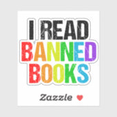 I Read Banned Books Rainbow Laptop Sticker (Vel)