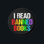 I Read Banned Books Rainbow Magneet<br><div class="desc">I read banned books. A cool rainbow magnet for people who like reading LGBTQ novels and other things that have been removed from the school library. A cute liberal gift.</div>