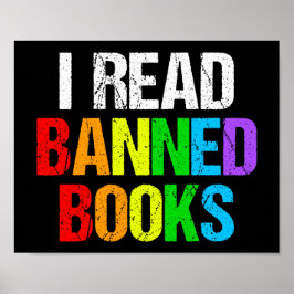 I Read Banned Books Rainbow Poster