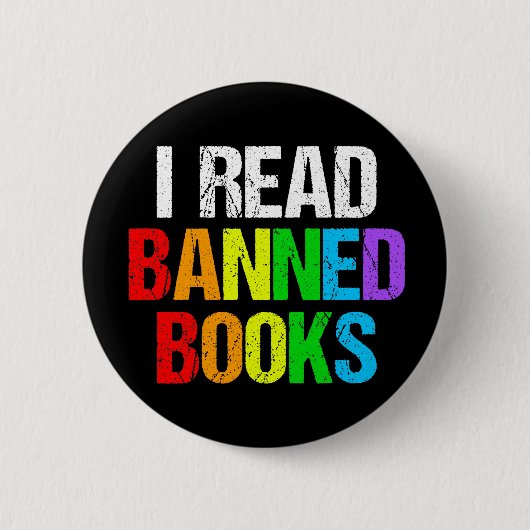 I Read Banned Books Rainbow Ronde Button 5,7 Cm (Voorkant)