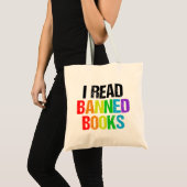 I Read Banned Books Rainbow Tote Bag (Voorkant (product))