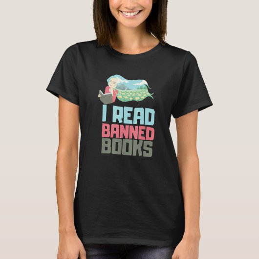 I Read Banned Books Reader Bookworm 5 T-shirt (Voorkant)